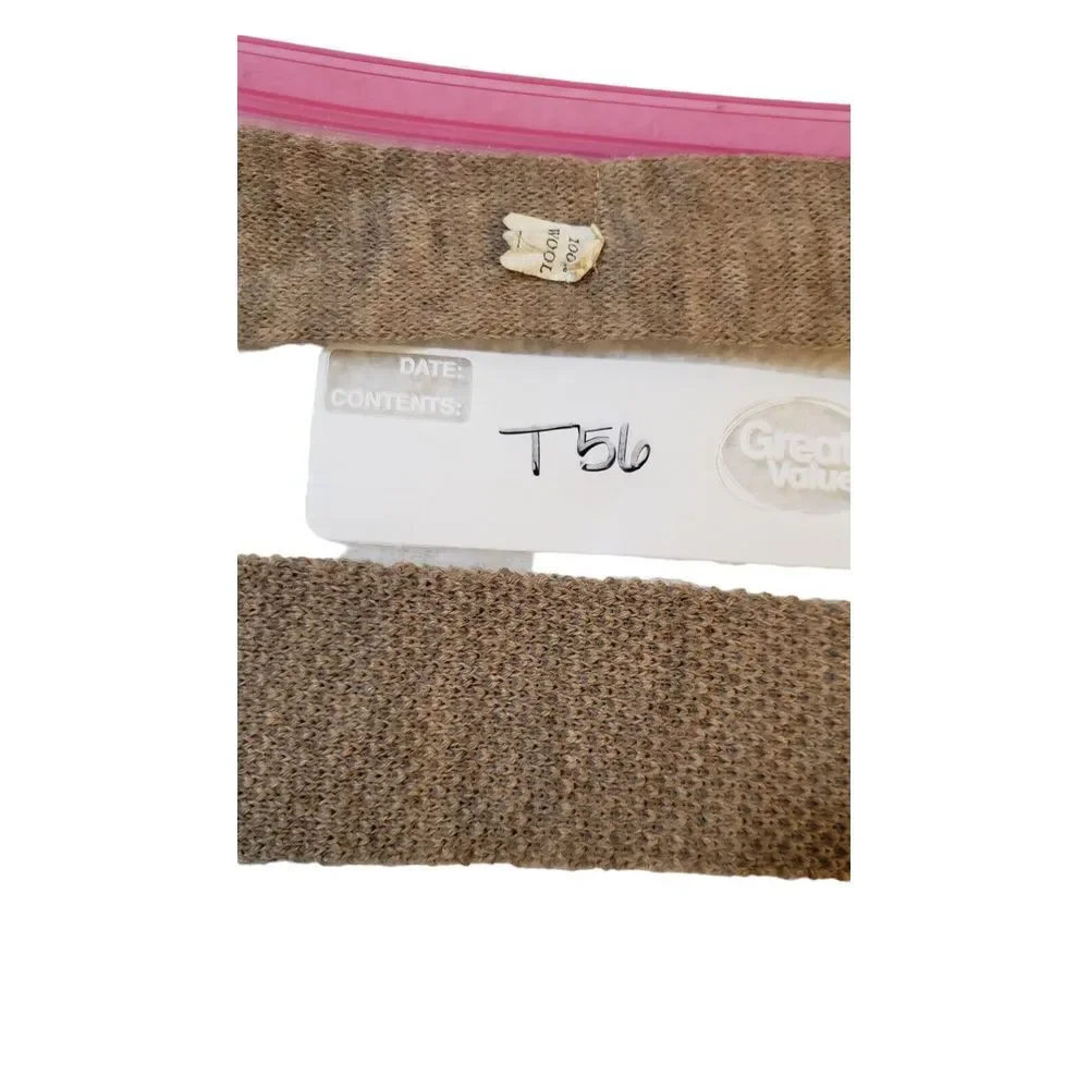 Vintage Tan Knit 100% Wool Square Tie‎ Classy Eclectic Grandpa Preppy Trendy